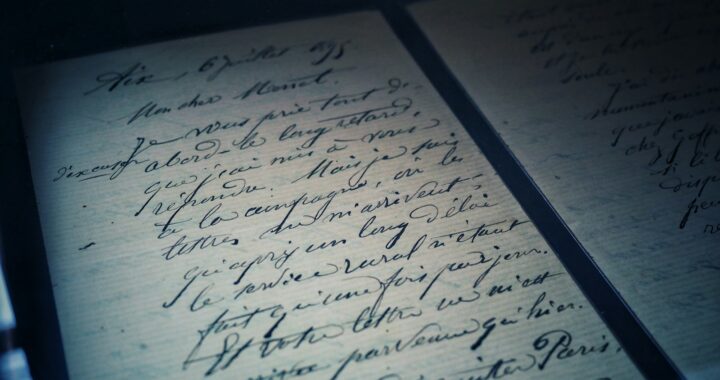 open pad with calligraphy letters